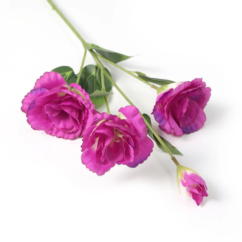 70CM 4Heads Silk Artificial Eustoma Flower Bouquet Long Stem Artificial Flower for DIY Wedding Party Center Decor Home Decor