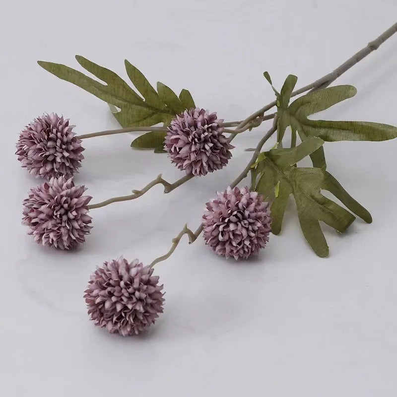 5 Heads Artificial Flower Bouquet Silk Dandelion Flower Ball Fake Flowers Home Garden Wedding Decors DIY Craft Wreath Christmas