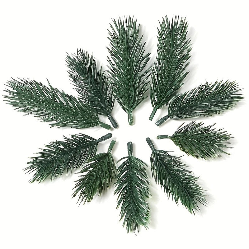 10/20/50Pcs Pine Branches Artificial Plants Christmas Wedding Home Tree Decor DIY Handcraft Bouquet Gift Box Fake Plants Needle
