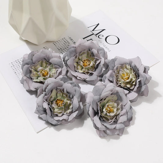 2/5/10Pcs 9cm Artificial Silk Carnation Flower Heads Wedding Home Decoration DIY Bride Holding flowers Accessories Fake Flowers