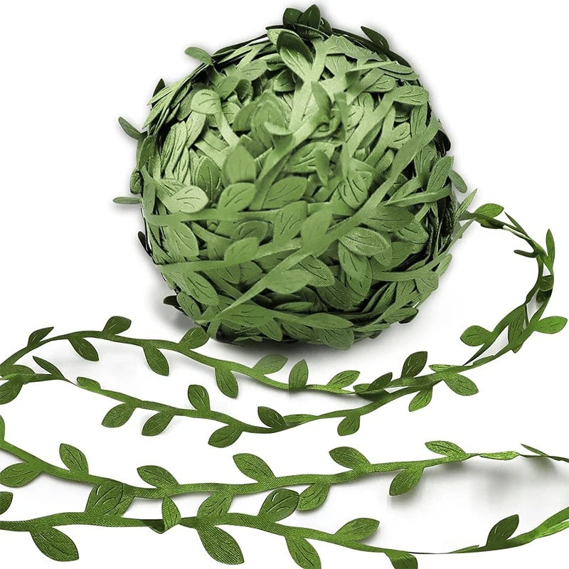 10Meter Silk Leaf-Shaped Handmake Artificial green Leaves For Wedding Decoration DIY Wreath Gift Scrapbooking Craft Fake Flowers