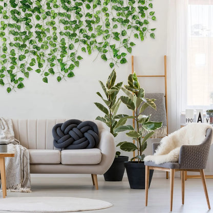 6pc 2M Vine Leaves Artificial Plant Hanging Rattan Ivy Outdoor Garden Wall Backdrop Decoration Wedding Home Decor Creeper Leaves