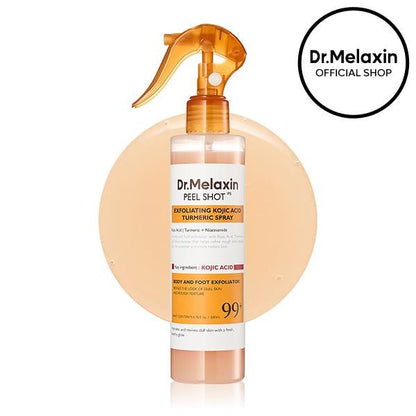 Peel Shot Keratin Care Kojic Acid Turmeric Spray 200ml Pore Clearing Exfoliating Formula Skin Repair Scrub