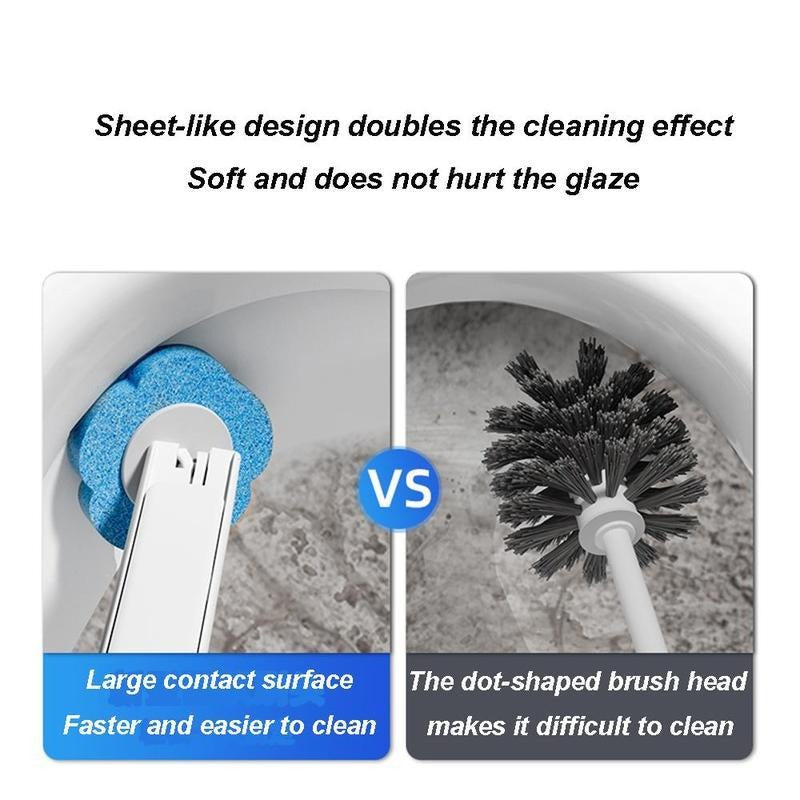 Disposable Toilet Brush, Toilet Bowl Wand Holder Set with 24PCS Cleaner Refills, Bathroom Cleaning System for Sink Bathtub Drain Wash Basin Urinal，Wall-Mount Scrubbing Toilet Brush Bathroom Cleaning Kit