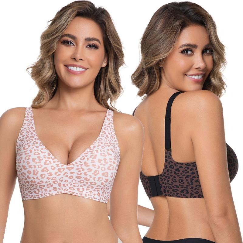 Jelly-feel comfortable seamless wireless bra, women's push-up non-wired bra, seamless T-shirt bra, deep V everyday bra