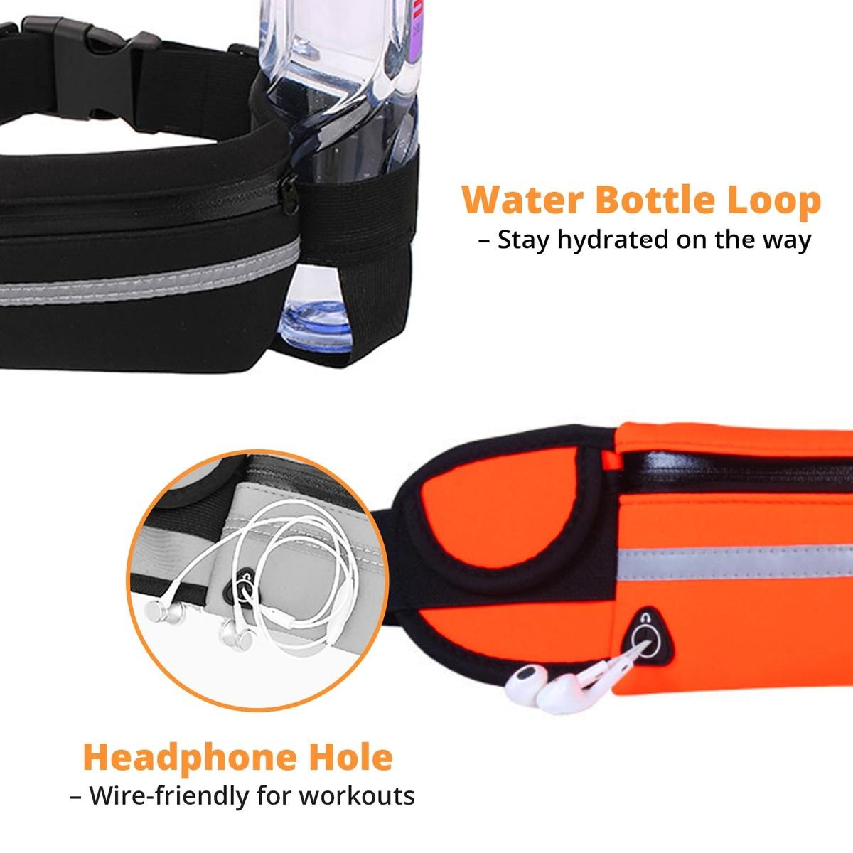 Running Belt for Women and Men, Money Belt and Running Fanny Pack, Hiking Fanny Pack, Holder for Cell Phone, Money, and Keys, Adjustable Belt Pouch fits Most Phone and Waist Sizes