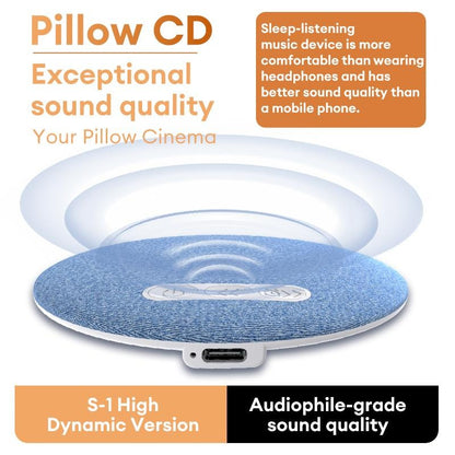 Ultra-Thin Bluetooth Pillow Speaker with Bluetooth 6.0, Soft Immersive Sound Field, Pillow CD Player for Bedtime Music & Audiobooks, Headphone-Free Sleep Speaker, Compatible with Android & iOS