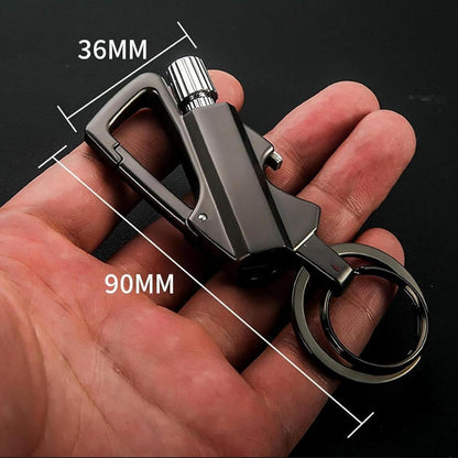 Permanent Match Infinity Lighter, Reusable Waterproof Flint Fire Starter with Keychain and Bottle Opener, Windproof Metal Kerosene Lighter for Outdoor Camping Hiking Survival (Not Include Lighter Fluid)