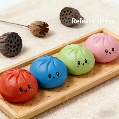 Giant Glitter Dumpling, Giant Dumpling Squishy, Mega Rainbow Dumplings, Cute Anxiety Relief Fidget Toy, with Steamer Box,Soft Squeeze Decompression Dough for Adults