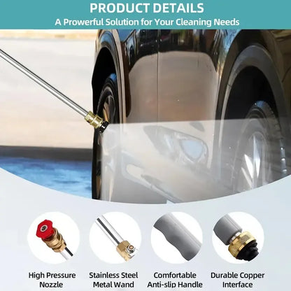 Jet Nozzle Power Washer for Garden Hose, Includes 2 High-Pressure Nozzles and Quick Connectors