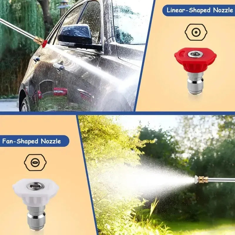 Jet Nozzle Power Washer for Garden Hose, Includes 2 High-Pressure Nozzles and Quick Connectors
