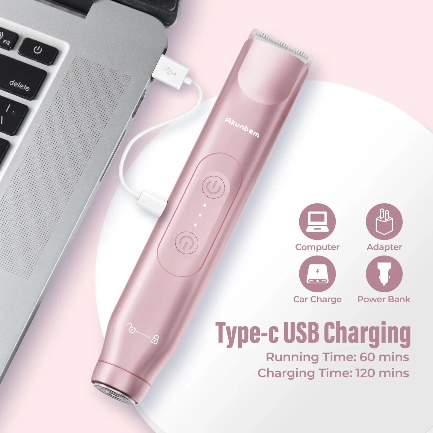 Bikini Trimmer for Women, Electric Shaver and Razor Rechargeable 2-in-1 Body and Facial Epilator