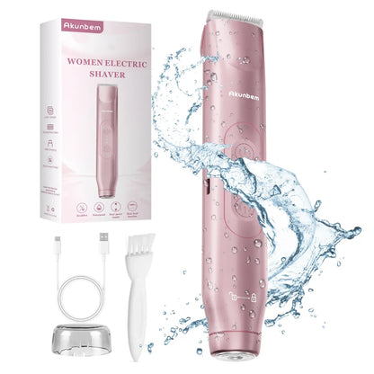 Bikini Trimmer for Women, Electric Shaver and Razor Rechargeable 2-in-1 Body and Facial Epilator