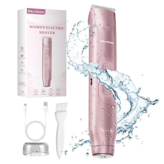 Bikini Trimmer for Women, Electric Shaver and Razor Rechargeable 2-in-1 Body and Facial Epilator