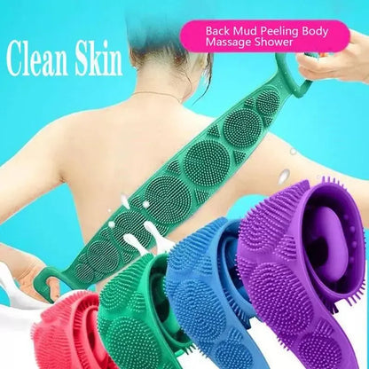 Fashion Silicone Bath Body Brush, Exfoliating Long Silicone Body Back Scrubber, Bath & Body Brushes, Shower Brush, Double-sided Brush