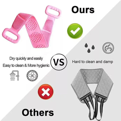 Fashion Silicone Bath Body Brush, Exfoliating Long Silicone Body Back Scrubber, Bath & Body Brushes, Shower Brush, Double-sided Brush