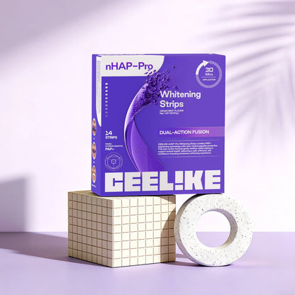 CEELIKE Purple Teeth Whitening Strips - 7/21 whitening sessions - Nano hydroxyapatite, safely protects tooth enamel - Gentle and non-sensitive - Peroxide-free