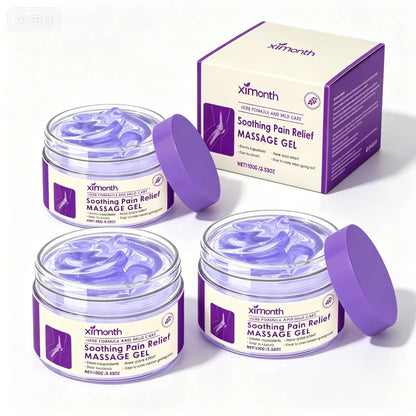 Ximonth 100g Pain Relief Massage Gel, Natural Plant Extracts Soothing Gel, Fast Absorbing Non-Greasy Joint Discomfort Relief