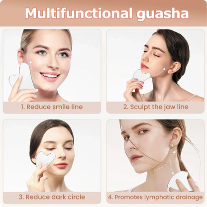304 Stainless Steel Gua Sha Facial Tools. Comfort Guasha Tool for Face or Body Massage. Relieve Tensions and Reduce Redness Skin Care Tool for Body Treatment, Metal Beauty Essentials mothersdaygift