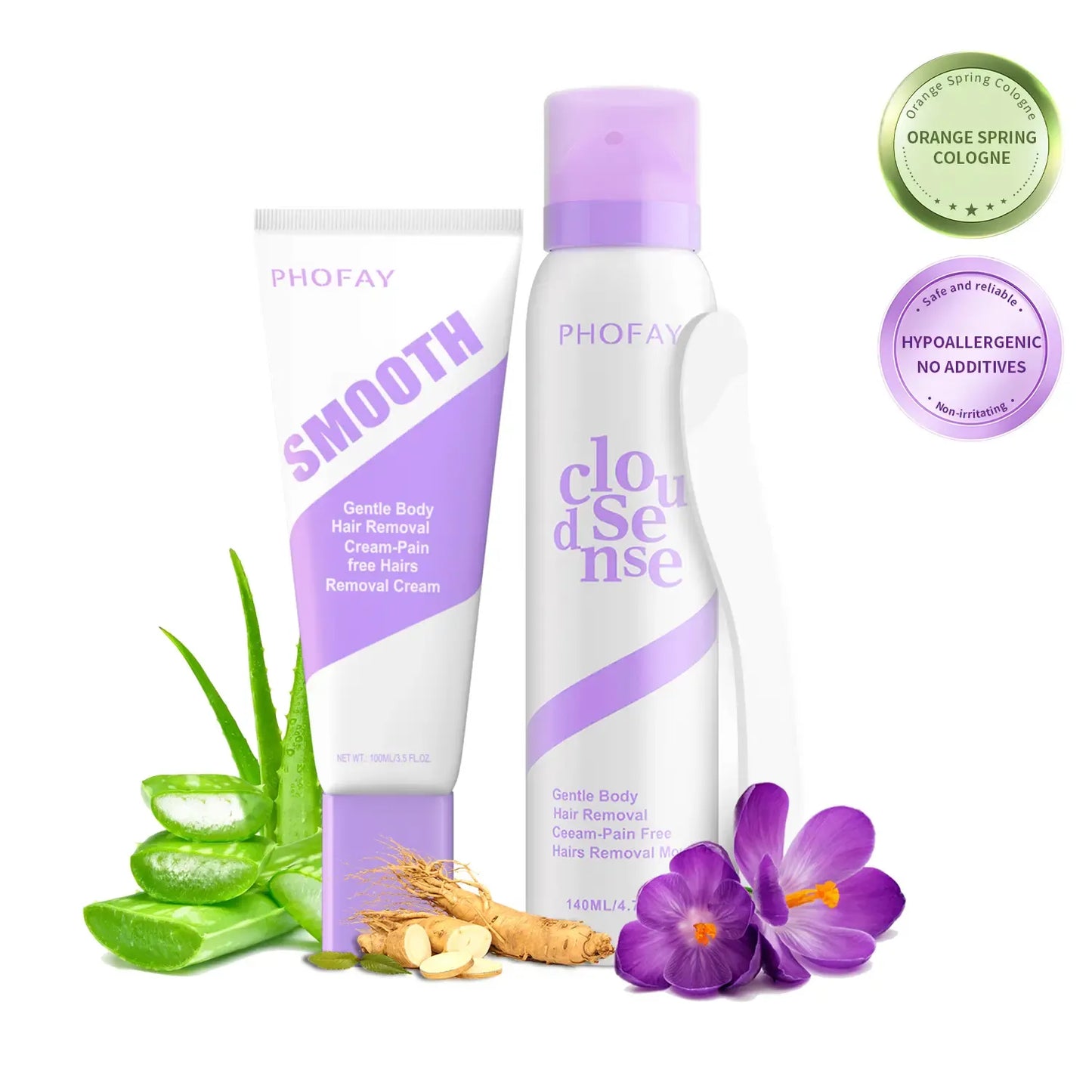 Bikini Pain-Free Hair Removal Cream for Sensitive Skin, Hypoallergenic Formula-Gentle & Fast-Acting Depilatory with Citrus Scent, Aloe & Hyaluronic Acid for Soothing Care, Suitable for Men & Women
