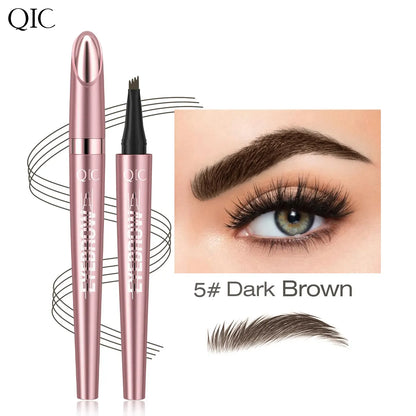 Waterproof Micro-Fork Eyebrow Pencil, Long-Lasting Brow Pen for Natural Hair-Like Strokes, Smudge-Proof Makeup Tool for Daily Use & Soft Glam