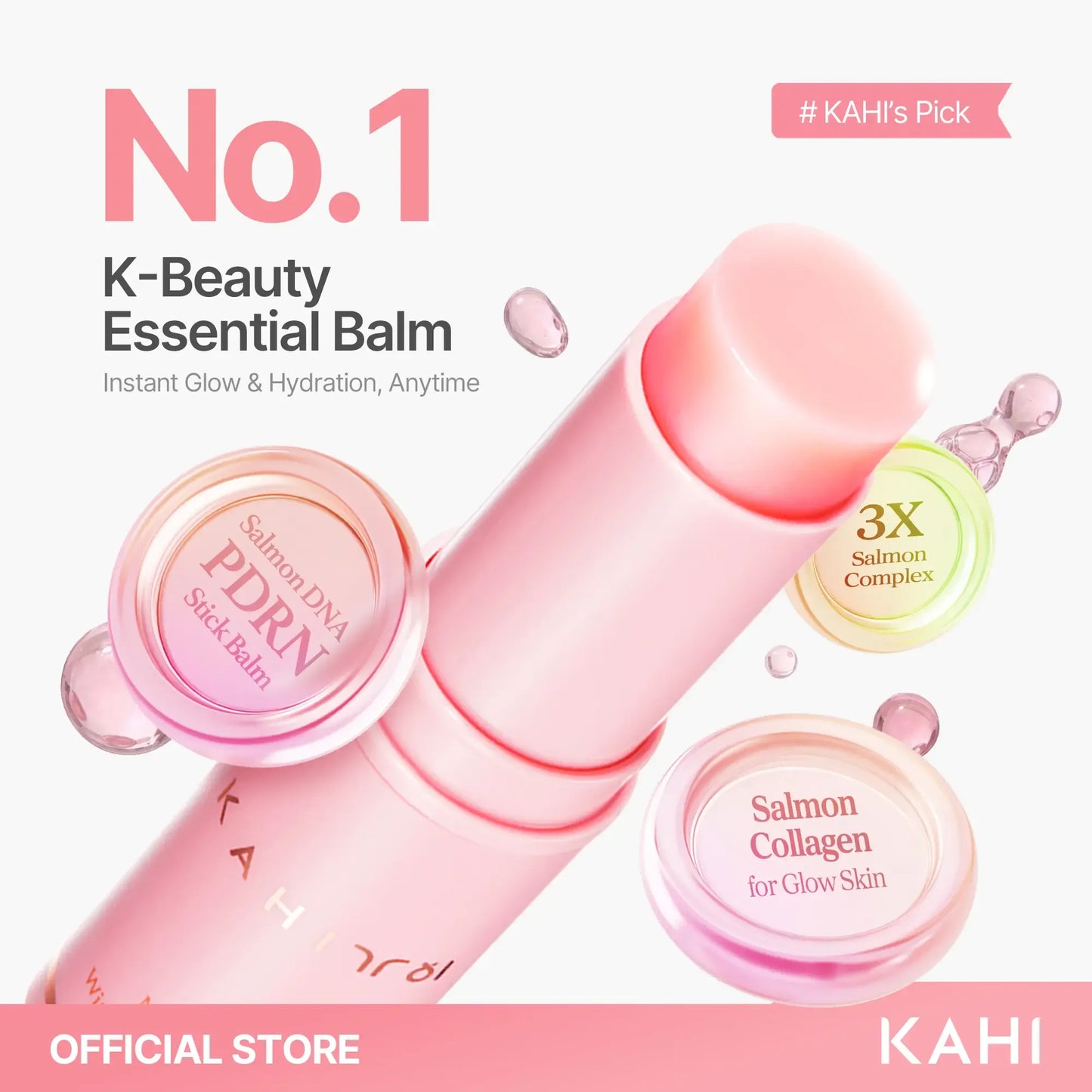 KAHI Wrinkle Bounce Multi Balm Stick - PDRN Collagen Wrinkle Stick & Hydrating Multi-Use Balm for Face Lips & Neck Anti-Aging Radiance Booster with Salmon Collagen Jeju Fermented Oil & PDRN Skin Repair Moisturizing Hydrate Nourishing