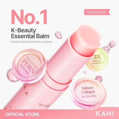 KAHI Wrinkle Bounce Multi Balm Stick - PDRN Collagen Wrinkle Stick & Hydrating Multi-Use Balm for Face Lips & Neck Anti-Aging Radiance Booster with Salmon Collagen Jeju Fermented Oil & PDRN Skin Repair Moisturizing Hydrate Nourishing