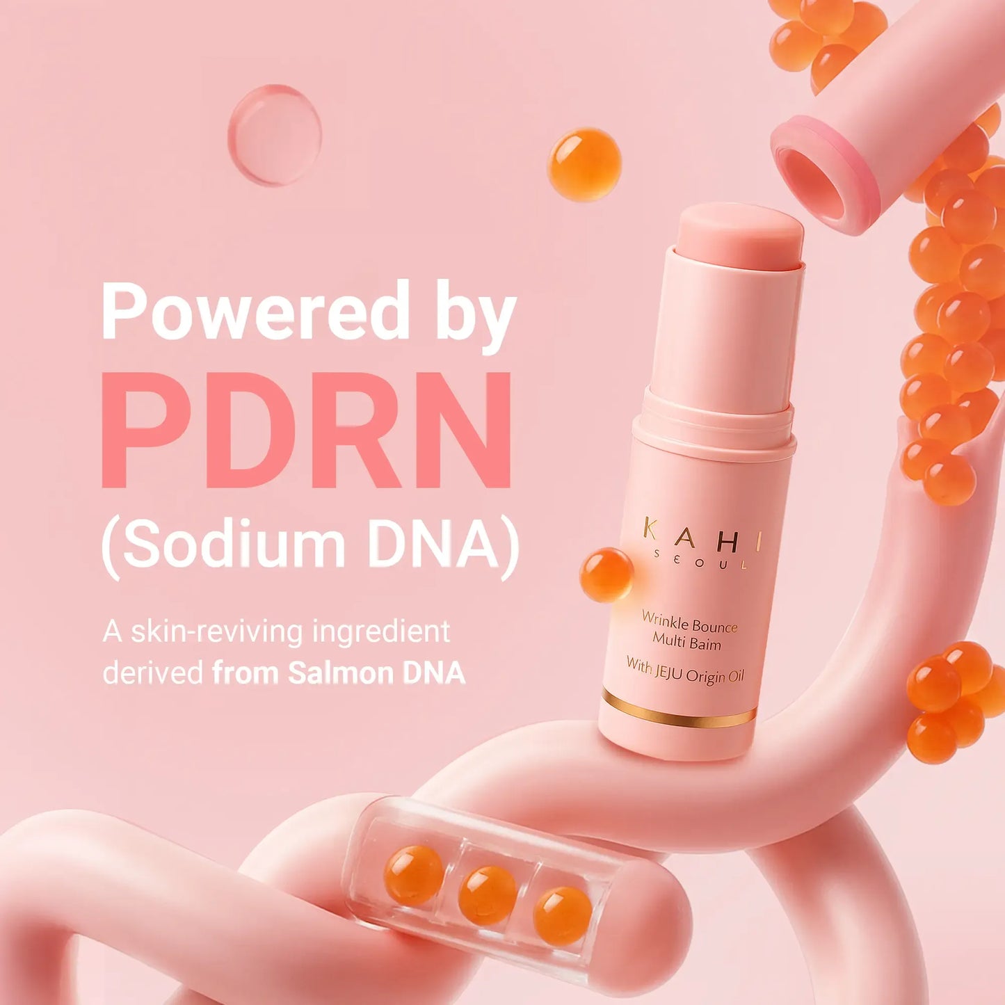 KAHI Wrinkle Bounce Multi Balm Stick - PDRN Collagen Wrinkle Stick & Hydrating Multi-Use Balm for Face Lips & Neck Anti-Aging Radiance Booster with Salmon Collagen Jeju Fermented Oil & PDRN Skin Repair Moisturizing Hydrate Nourishing