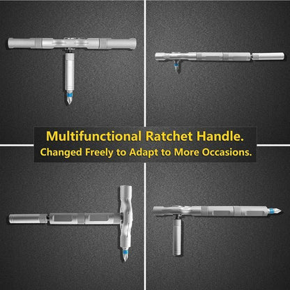 SEESE 24 in 1 DlY Screwdriver Set,1 Set SwitchableScrewdriver Shape Magnetic Screwdriver Set,Compact and Portable Ratchet Screw0driver SetHome Repair Tool Box