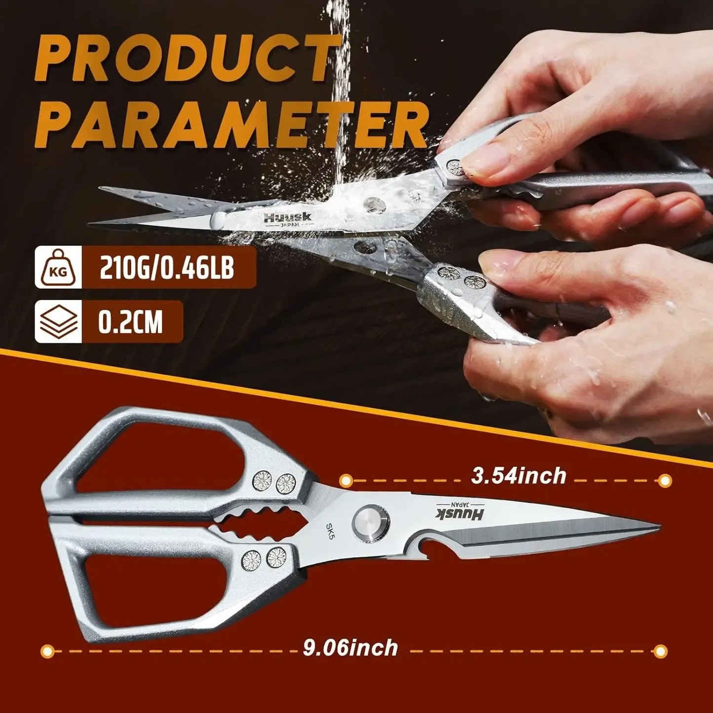 Multi-purpose kitchen scissors