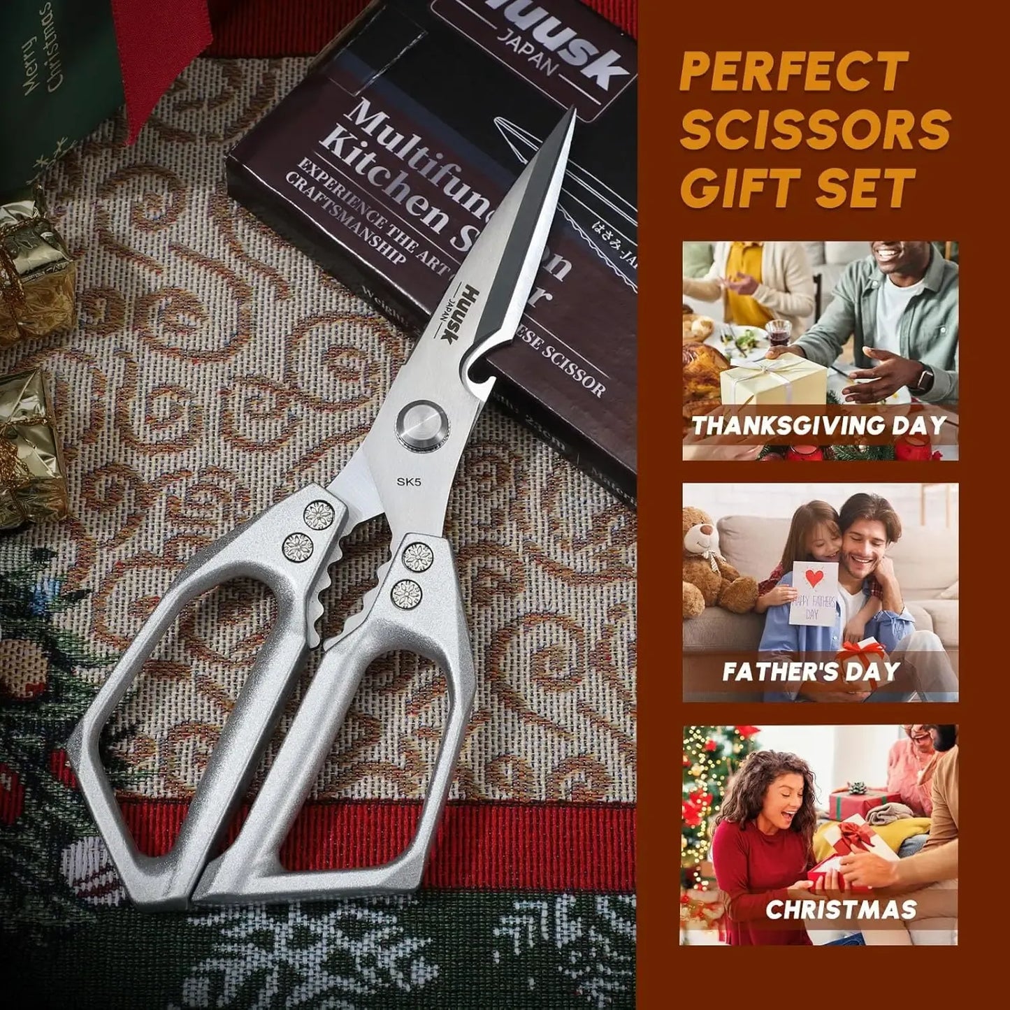 Multi-purpose kitchen scissors