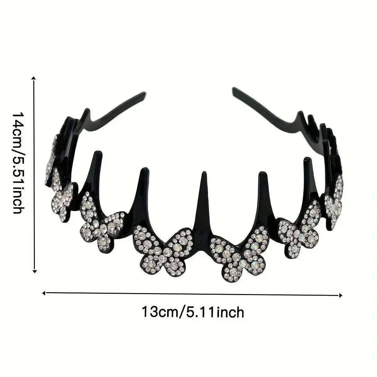 Wavy Crystal Headband Set, Plain Unisex Hair Accessory, Lightweight Wave-Shape Band with Sparkling Crystal Accents, Non-Slip Secure Grip, Ideal for Weddings & Everyday Wear,summervibes