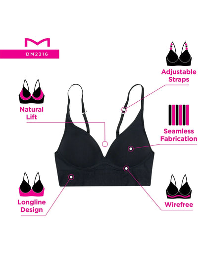 Maidenform M Seamless Lift Bralette Womenswear Comfort Everyday Adjustable Convertible Straps Wireless Natural Lift