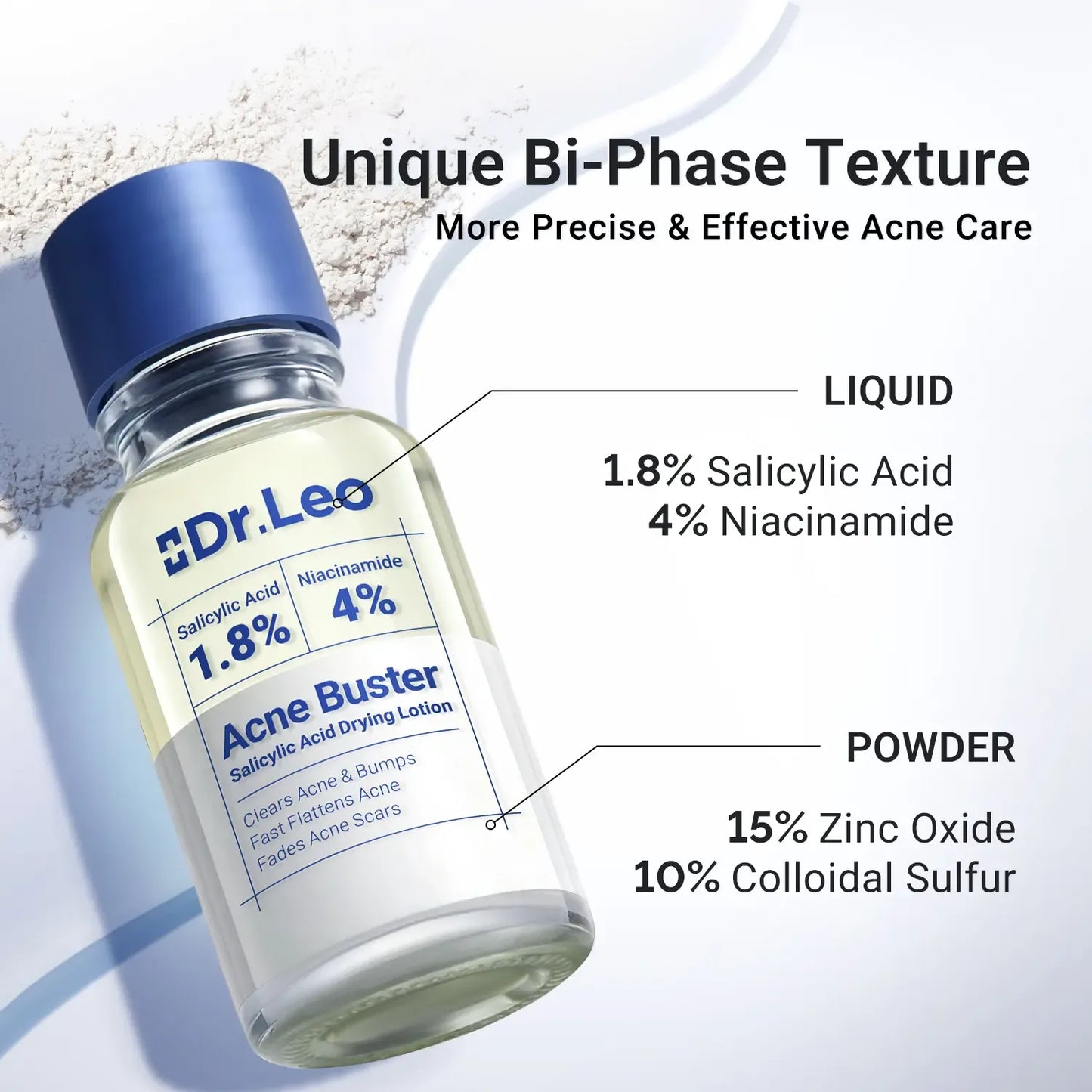 Dr.Leo Drying Lotion | Pimple Treatment & Body Acne Treatment | Visibly Shrinks Pimples in 24 Hours & Helps Fade Acne Marks in 7 Days | With 1.8% Encapsulated Salicylic Acid, 4% Niacinamide & 10% Sulfur (20ml) #mothersdaygift #Summervibes
