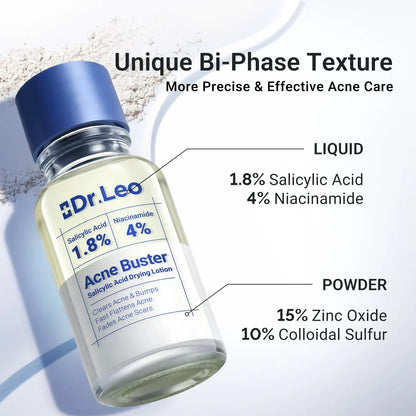 Dr.Leo Drying Lotion | Pimple Treatment & Body Acne Treatment | Visibly Shrinks Pimples in 24 Hours & Helps Fade Acne Marks in 7 Days | With 1.8% Encapsulated Salicylic Acid, 4% Niacinamide & 10% Sulfur (20ml) #mothersdaygift #Summervibes