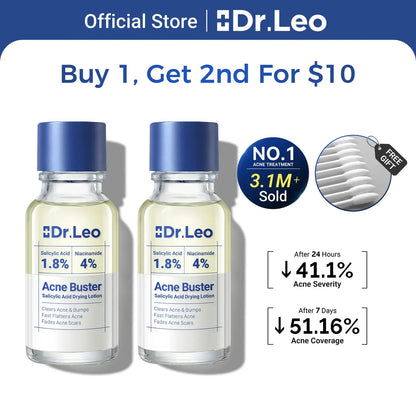 Dr.Leo Drying Lotion | Pimple Treatment & Body Acne Treatment | Visibly Shrinks Pimples in 24 Hours & Helps Fade Acne Marks in 7 Days | With 1.8% Encapsulated Salicylic Acid, 4% Niacinamide & 10% Sulfur (20ml) #mothersdaygift #Summervibes