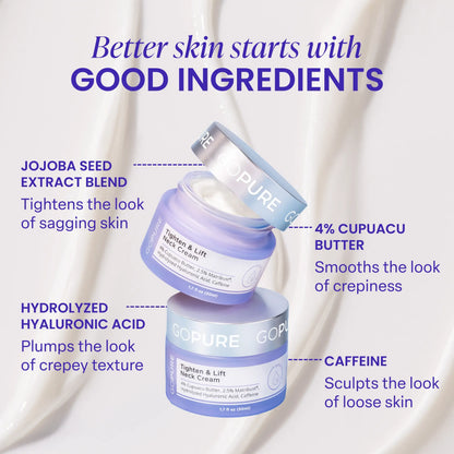 GOPURE Neck Cream Tighten & Lift Firming Cream for Crepey Skin