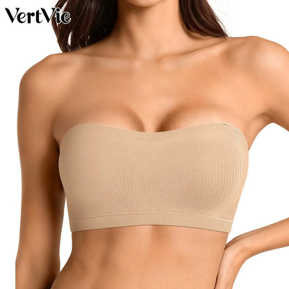 ZOE Stay Put Bandeau Bra, Strapless Bra Wireless Seamless Comfort Day