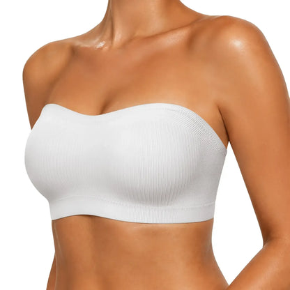 ZOE Stay Put Bandeau Bra, Strapless Bra Wireless Seamless Comfort Day