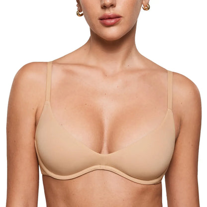 Women's Inbarely Plus Plunge Bra - Unlined Underwire Sexy Demi Balconette Bras