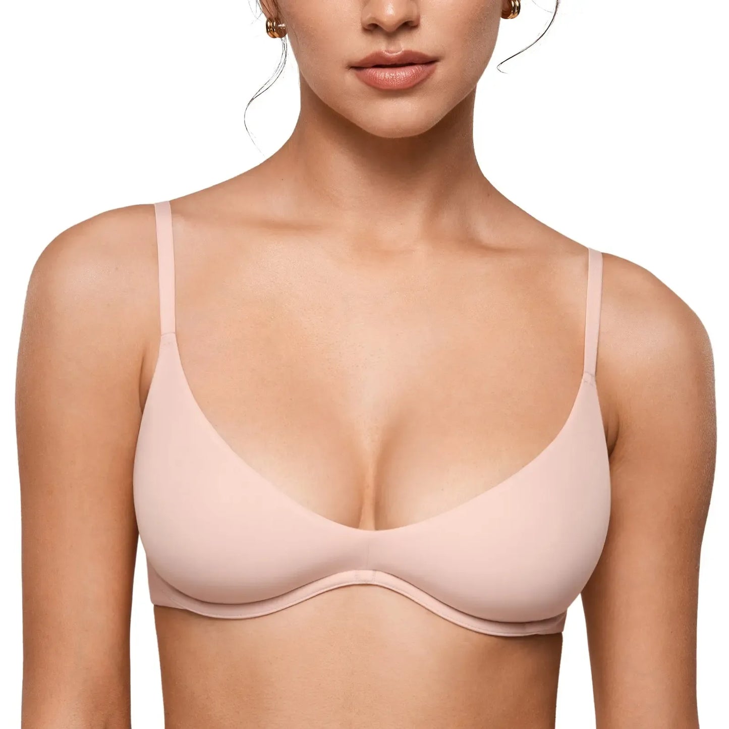 Women's Inbarely Plus Plunge Bra - Unlined Underwire Sexy Demi Balconette Bras