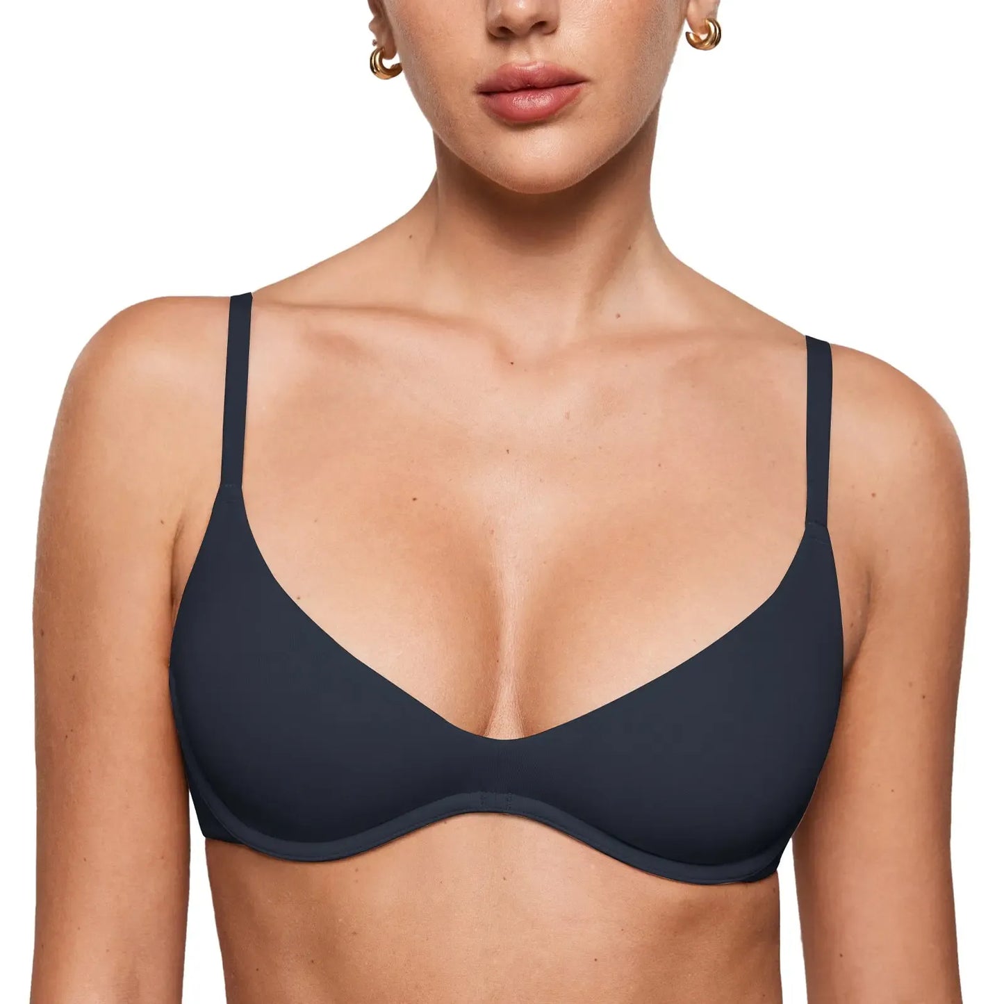 Women's Inbarely Plus Plunge Bra - Unlined Underwire Sexy Demi Balconette Bras