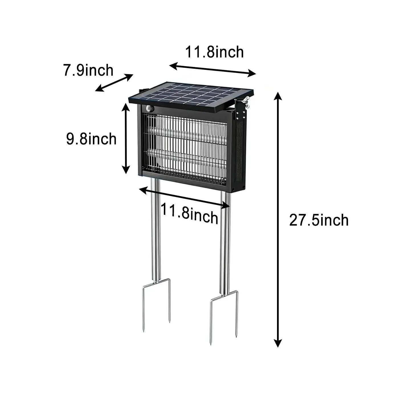 Solar Bug Zapper Outdoor Waterproof Electric Mosquito and Fly Zapper with Smart Light Sensor Rechargeable Solar Powered Trap for Patio, Backyard, Garden, Camping, and Indoor Use