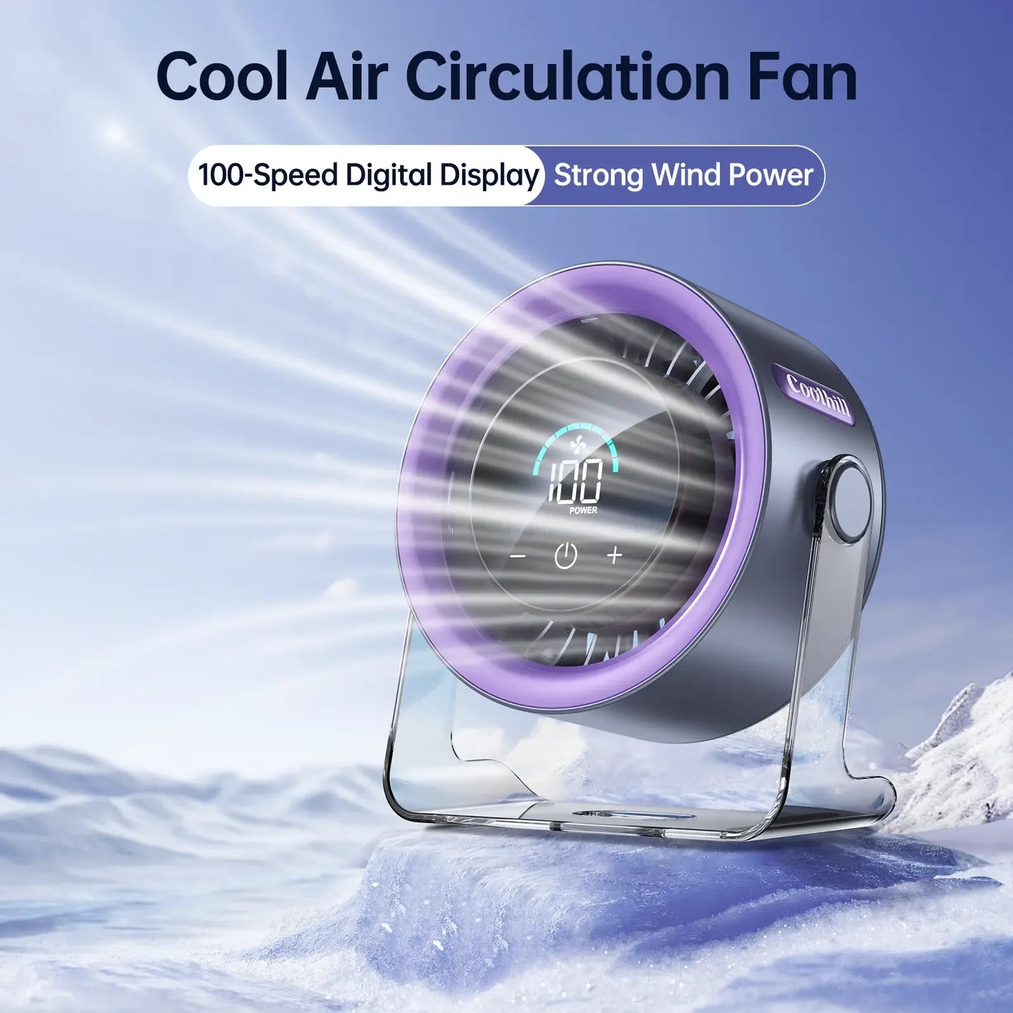 Desktop Fan Turbo Table Fan Travel Vacation Essentials for Office 100-Speed Digital Display Low Noise Rechargeable Battery Dual Adjustment Modes Quiet Cooling Quiet Desk Fan Portable