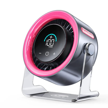 Desktop Fan Turbo Table Fan Travel Vacation Essentials for Office 100-Speed Digital Display Low Noise Rechargeable Battery Dual Adjustment Modes Quiet Cooling Quiet Desk Fan Portable