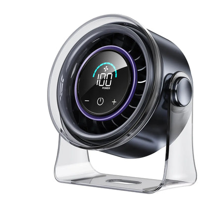 Desktop Fan Turbo Table Fan Travel Vacation Essentials for Office 100-Speed Digital Display Low Noise Rechargeable Battery Dual Adjustment Modes Quiet Cooling Quiet Desk Fan Portable