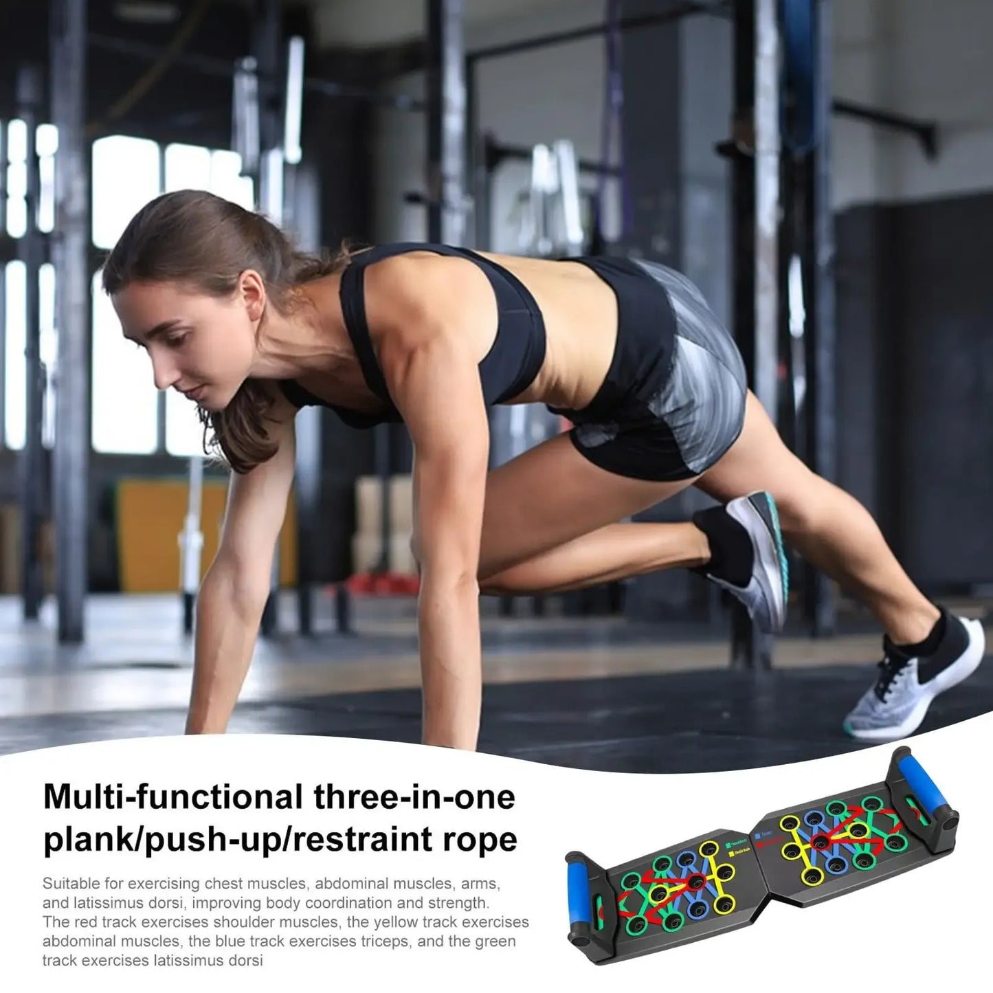 Push up Board, Push-up Board Training Set,28 Holes Home Push-up Training Board, Pull Bar, Chest Muscle Abdominal Muscle Training Equipment for Men & Women, Fitness Enthusiasts, Upper Body Strength, Portable Design, Ab Workout