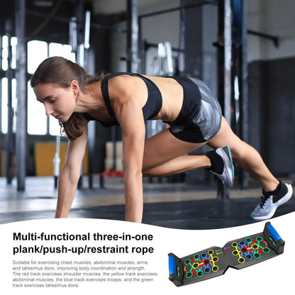 Push up Board, Push-up Board Training Set,28 Holes Home Push-up Training Board, Pull Bar, Chest Muscle Abdominal Muscle Training Equipment for Men & Women, Fitness Enthusiasts, Upper Body Strength, Portable Design, Ab Workout