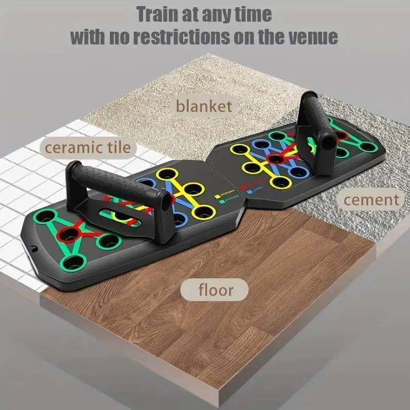 Push up Board, Push-up Board Training Set,28 Holes Home Push-up Training Board, Pull Bar, Chest Muscle Abdominal Muscle Training Equipment for Men & Women, Fitness Enthusiasts, Upper Body Strength, Portable Design, Ab Workout