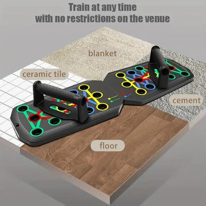 Push up Board, Push-up Board Training Set,28 Holes Home Push-up Training Board, Pull Bar, Chest Muscle Abdominal Muscle Training Equipment for Men & Women, Fitness Enthusiasts, Upper Body Strength, Portable Design, Ab Workout